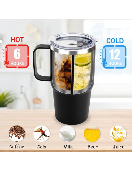 Taza Aislada Sursip 24 oz Acero Inoxidable Doble Pared Negro