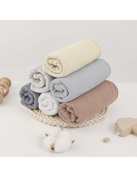 Paños de Eructo Bearmoss Muslin 100% Algodón 6 Piezas