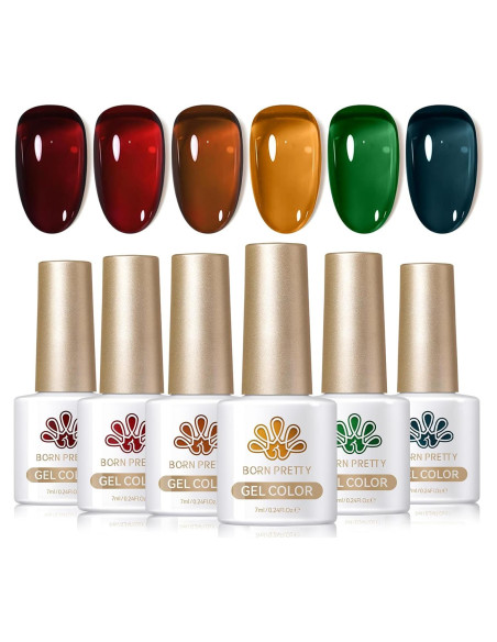 Kit de Esmalte de Uñas de Gel BORN PRETTY 6x7ml Colores Otoño