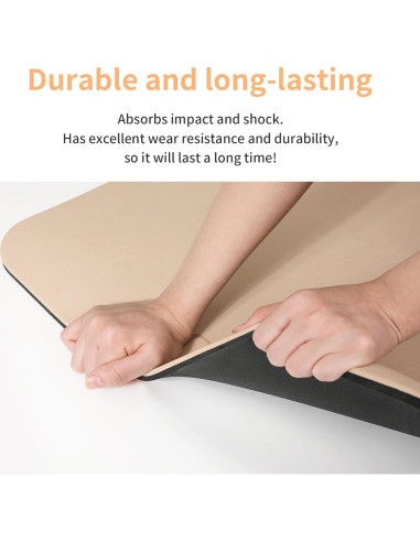 Alfombrilla de Yoga Antideslizante PAIDU 10mm Beige y Negro