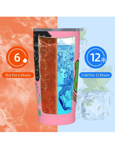 Taza térmica de acero inoxidable 600 ml Genérica Rosa-1