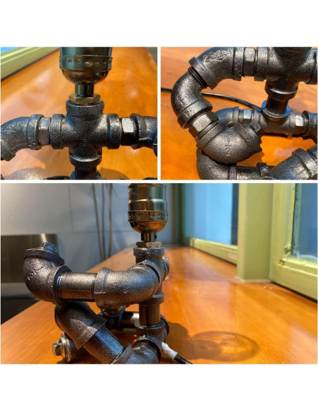 Lámpara de mesa steampunk WIBOTA con guitarra acústica 35cm