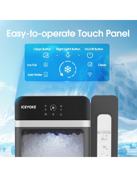 Fabricador de Hielo Nugget ICEVOKE 34 kg/día Autolimpiante