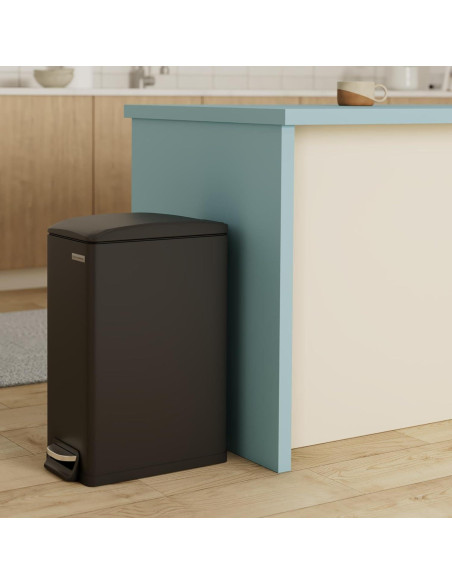 Bote de Basura Slim SONGMICS 50L Acero Inoxidable Negro
