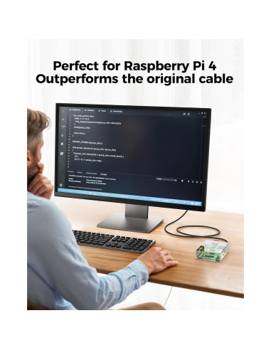 Cable Micro HDMI a HDMI Silkland 8K 0.30m 48Gbps HDR Compatible