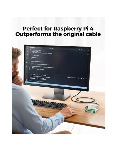 Cable Micro HDMI a HDMI Silkland 8K 0.30m 48Gbps HDR Compatible