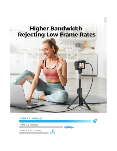 Cable Micro HDMI a HDMI Silkland 8K 0.30m 48Gbps HDR Compatible