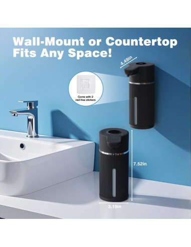 Dispensador de Jabón Automático ULTAC 420ml Sin Contacto Negro