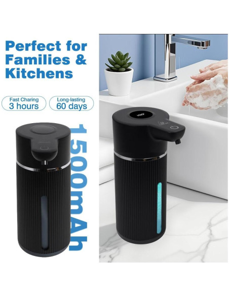 Dispensador de Jabón Automático ULTAC 420ml Sin Contacto Negro