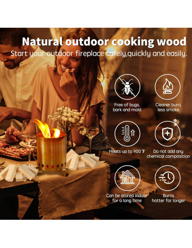 Leña Mini Secada al Horno HuoYmut 8.9 cm 1.81 kg para Fogatas