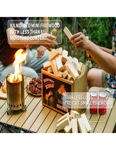 Leña Mini Secada al Horno HuoYmut 8.9 cm 1.81 kg para Fogatas