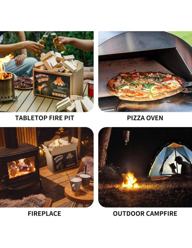 Leña Mini Secada al Horno HuoYmut 8.9 cm 1.81 kg para Fogatas