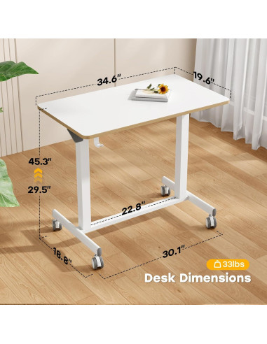 Escritorio de Pie Móvil JOY worker JW-FC101-W Ajustable 35"