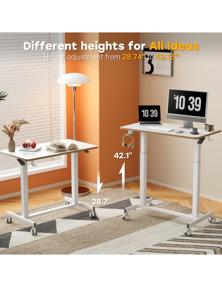 Escritorio de Pie Móvil JOY worker JW-FC101-W Ajustable 35"