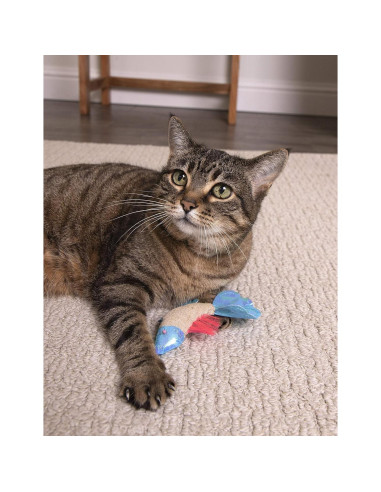 Juguete para Gato Petlinks Batty Beta Fish Crinkle - Beige/Azul