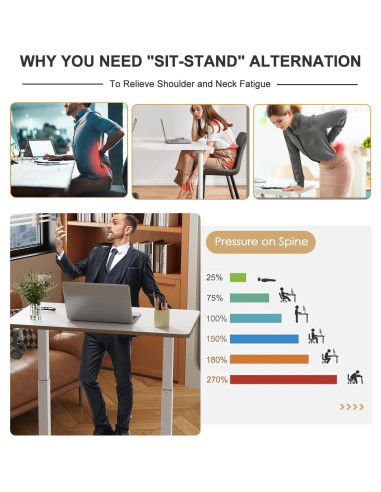 Escritorio de Pie Móvil JOY worker JW-FC101-W Ajustable 35"