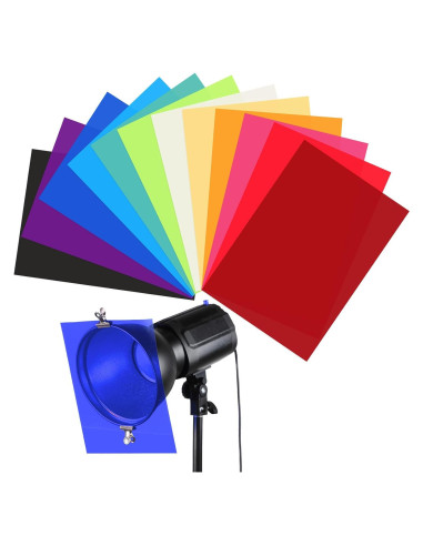 Filtros de Gel de Color Barydat 12 Pcs 29.7x21 cm PVC