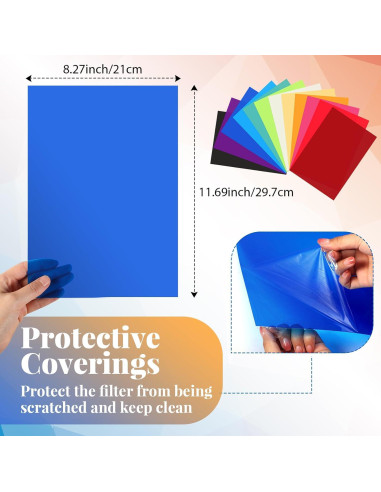 Filtros de Gel de Color Barydat 12 Pcs 29.7x21 cm PVC