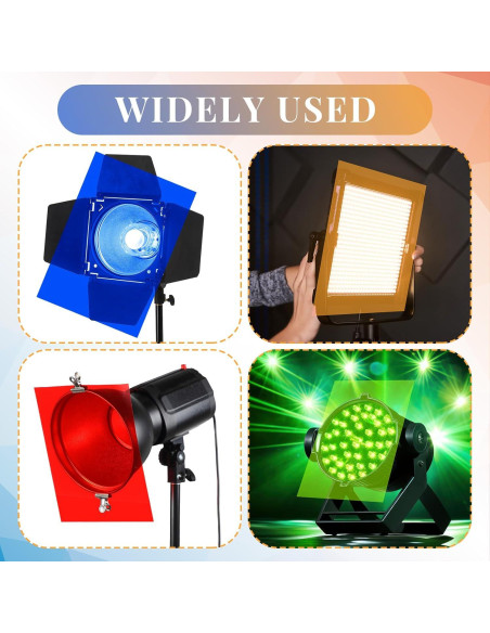 Filtros de Gel de Color Barydat 12 Pcs 29.7x21 cm PVC