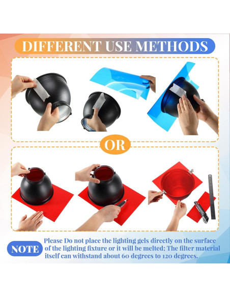 Filtros de Gel de Color Barydat 12 Pcs 29.7x21 cm PVC