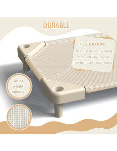 Camas apilables para preescolar NOUJULOUN 4 unidades Beige claro 2