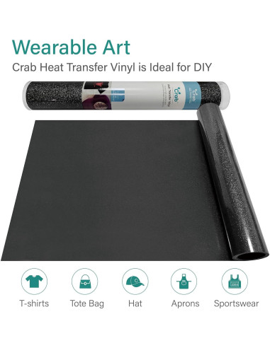 Rollo de Vinilo de Transferencia de Calor Crab 30.5x152cm Negro