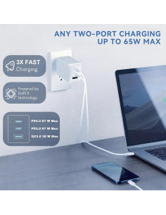 Cargador USB-C 67W Shen Zhen - Carga Rápida 3 Puertos Plegable 2
