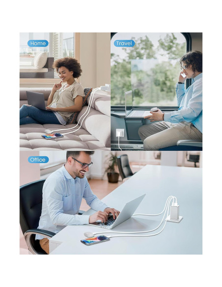 Cargador USB-C 67W Shen Zhen - Carga Rápida 3 Puertos Plegable