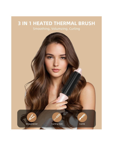 Cepillo Térmico Avvnee 1.26" Rosa - 10 Temperaturas, Antifrizz