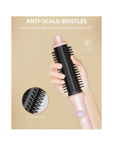 Cepillo Térmico Avvnee 1.26" Rosa - 10 Temperaturas, Antifrizz