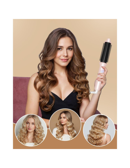 Cepillo Térmico Avvnee 1.26" Rosa - 10 Temperaturas, Antifrizz