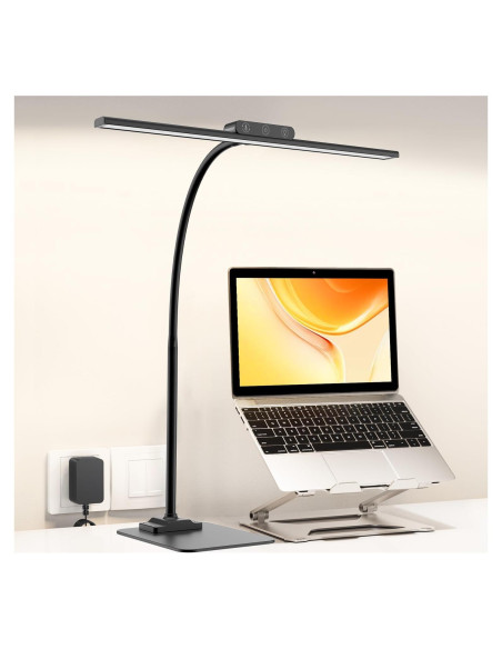Lámpara de Escritorio LED KableRika 43.2cm Regulable Negra