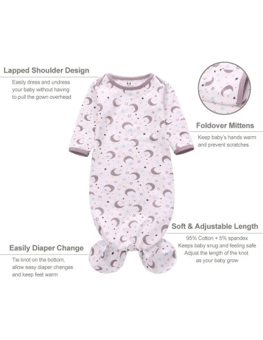 Conjunto de Pijama Anudado Miracle Baby 3-6 meses Unisex