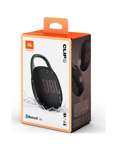 Altavoz Bluetooth JBL Clip 5 Negro con Estuche Protector