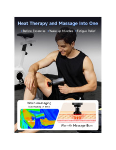 Pistola de Masaje HeyChy V2-H con Calor y 6 Accesorios 2