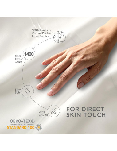 Juego de Sábanas Twin EPITEX 3 Piezas Viscosa Bambú 1400 Hilos