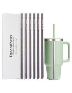 Popotes de Metal Reutilizables Dreamfocus 6-Pack para Taza 32 oz