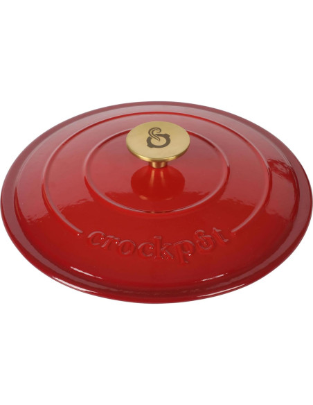 Olla Holandesa Crock-Pot Artesano 6 Cuartos Hierro Fundido Rojo