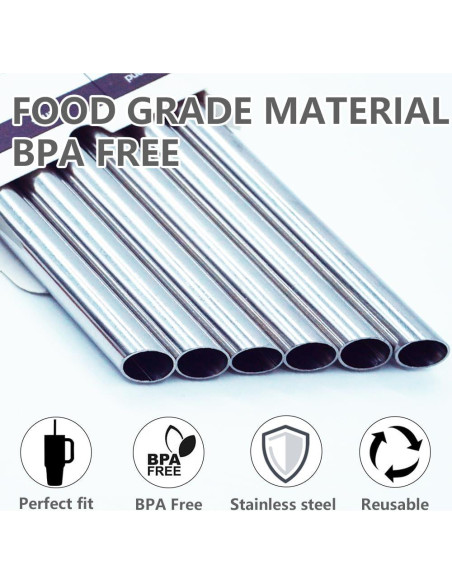 Popotes de Metal Reutilizables Dreamfocus 6-Pack para Taza 32 oz