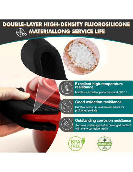 Agarraderas de Silicona Sxmprail para Ollas Le Creuset - Negro