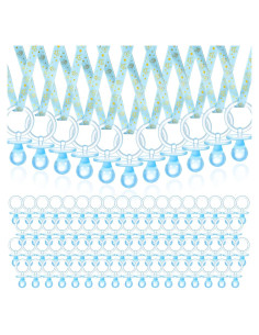 100 Charm de Collar Azul Acrílico para Fiesta de Revelación de Género