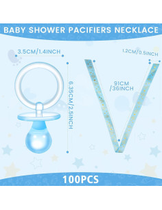 100 Charm de Collar Azul Acrílico para Fiesta de Revelación de Género 2