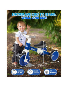Triciclo 4 en 1 Aiwo para Niños 1-3 Años - Bicicleta Equilibrio 2