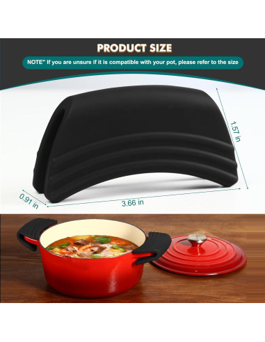 Agarraderas de Silicona Sxmprail para Ollas Le Creuset - Negro