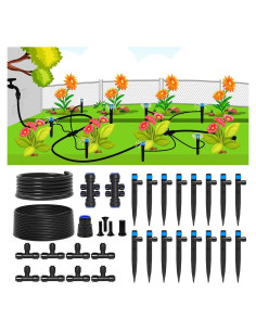 Kit de Riego por Goteo Automático Alxcellion 10.97m Jardín