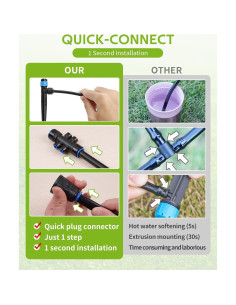 Kit de Riego por Goteo Automático Alxcellion 10.97m Jardín 2