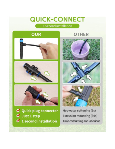 Kit de Riego por Goteo Automático Alxcellion 10.97m Jardín