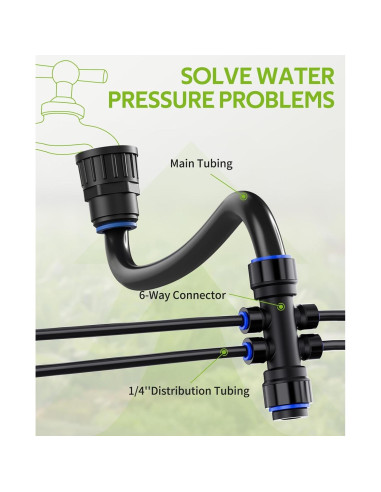 Kit de Riego por Goteo Automático Alxcellion 10.97m Jardín