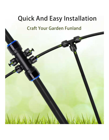 Kit de Riego por Goteo Automático Alxcellion 10.97m Jardín