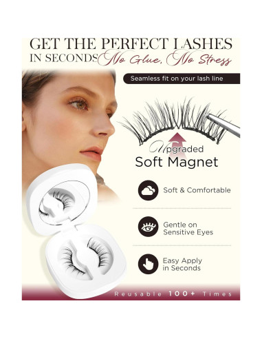 Pestañas Magnéticas BEYELIAN CS02, Suaves y Reutilizables